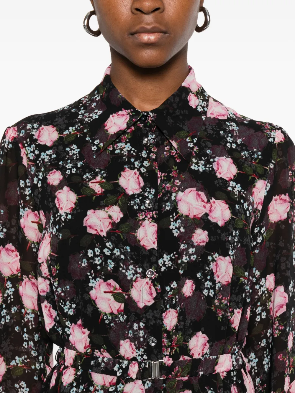 Nissa Floral-print Pleated Dress In Multi