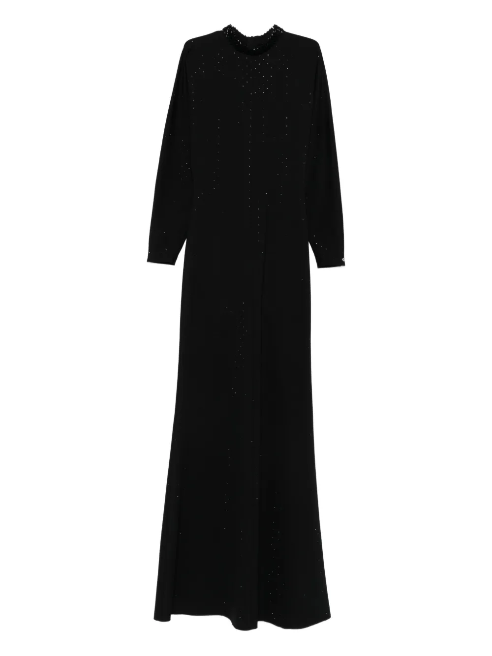 NISSA rhinestone-embellished long-sleeve dress | Black | Image 1