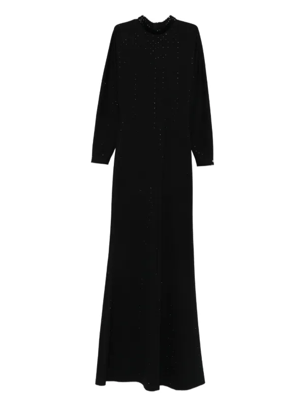 NISSA rhinestone-embellished long-sleeve Dress | Black | FARFETCH