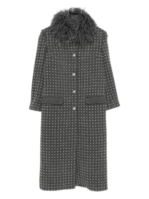 NISSA feather-trim coat