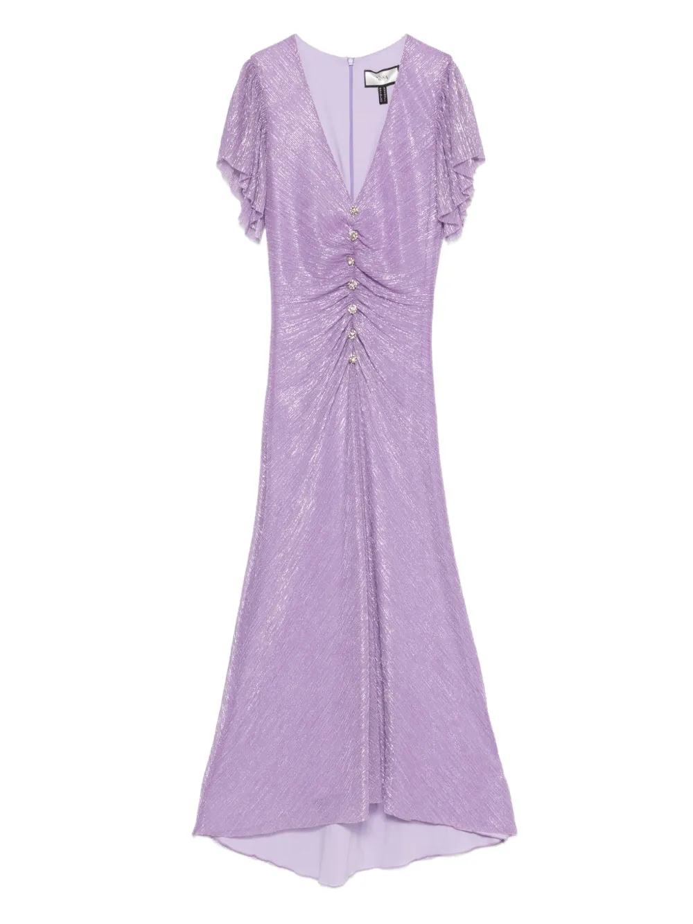 NISSA ruffled gathered dress | Purple | Image 1