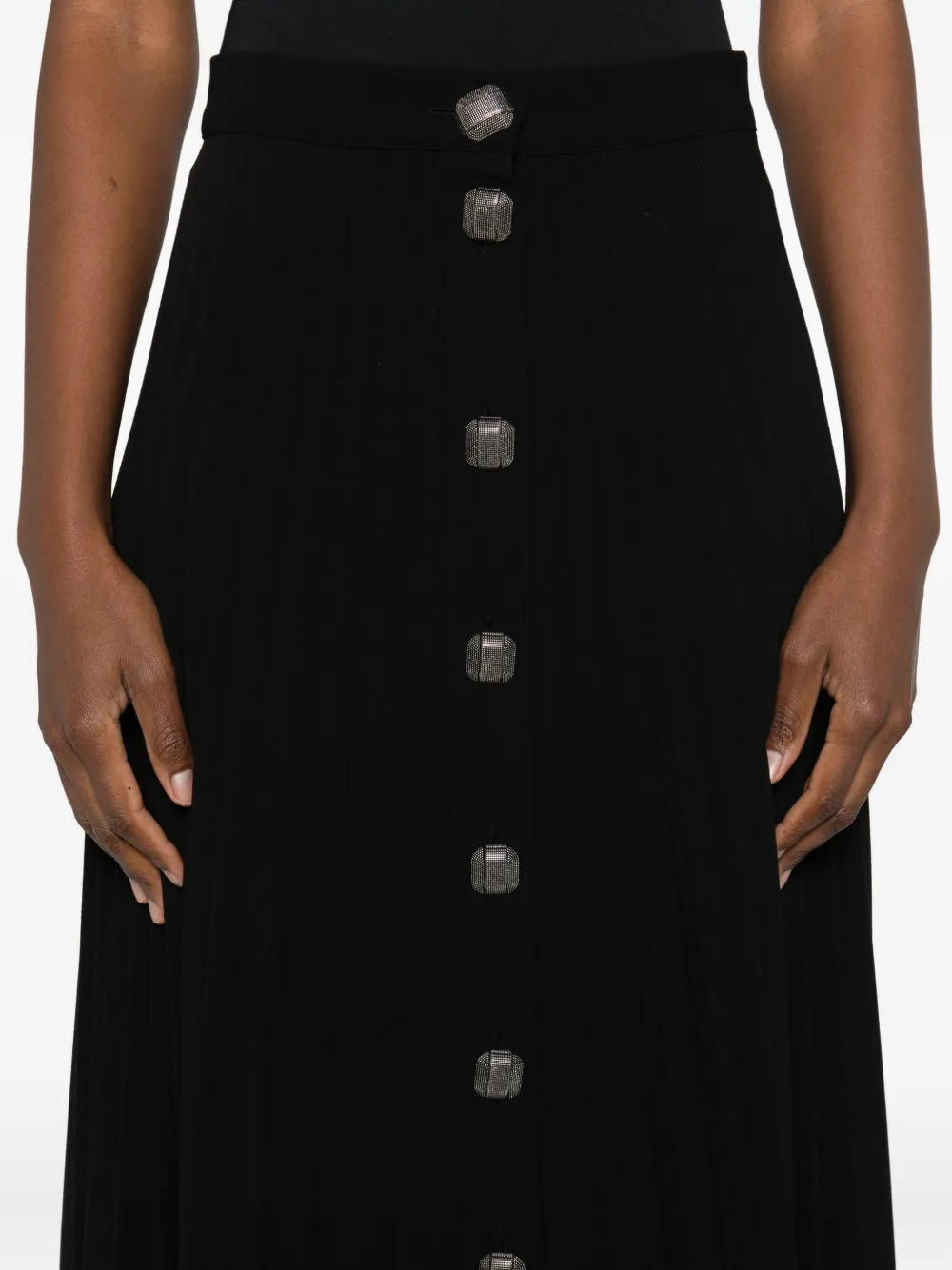Button Midi Skirt