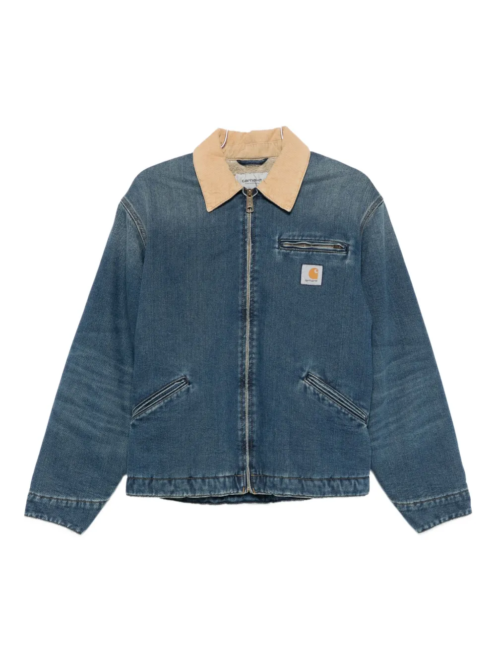 Carhartt Contrasting-collar Denim Jacket In Blue