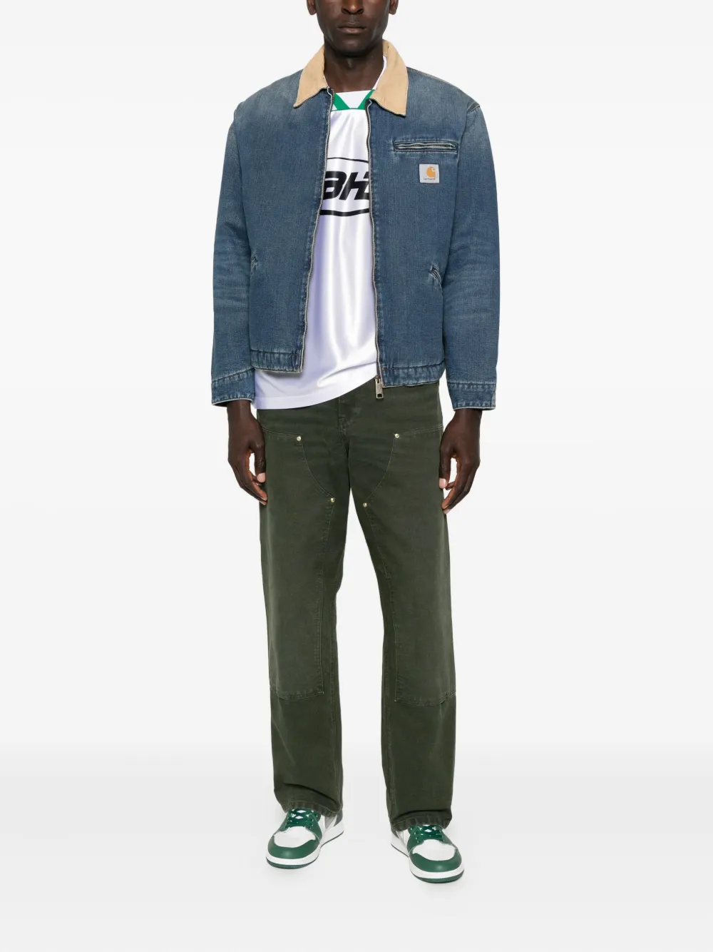 Carhartt Contrasting-collar Denim Jacket In Blue