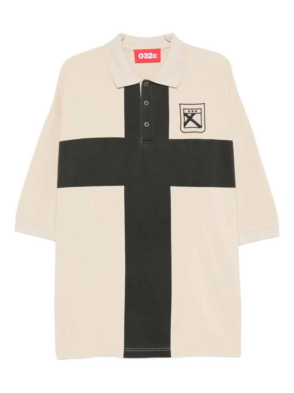 032c Fainting Cross polo shirt | Neutrals | Image 1