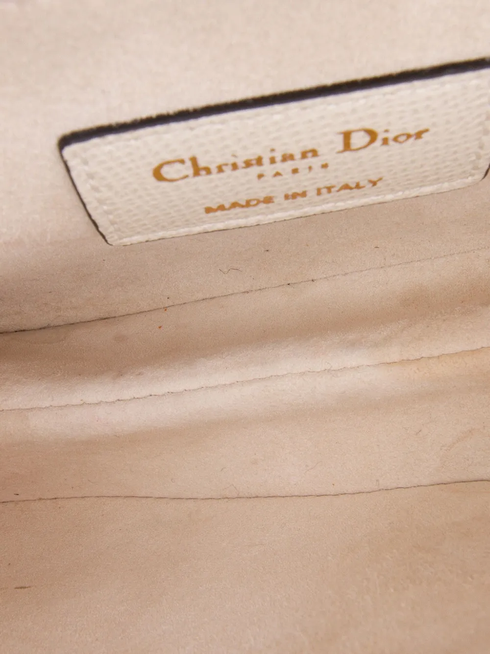 Pre-owned Dior 2022 Mini Grained Calfskin Saddle Bag Satchel In White