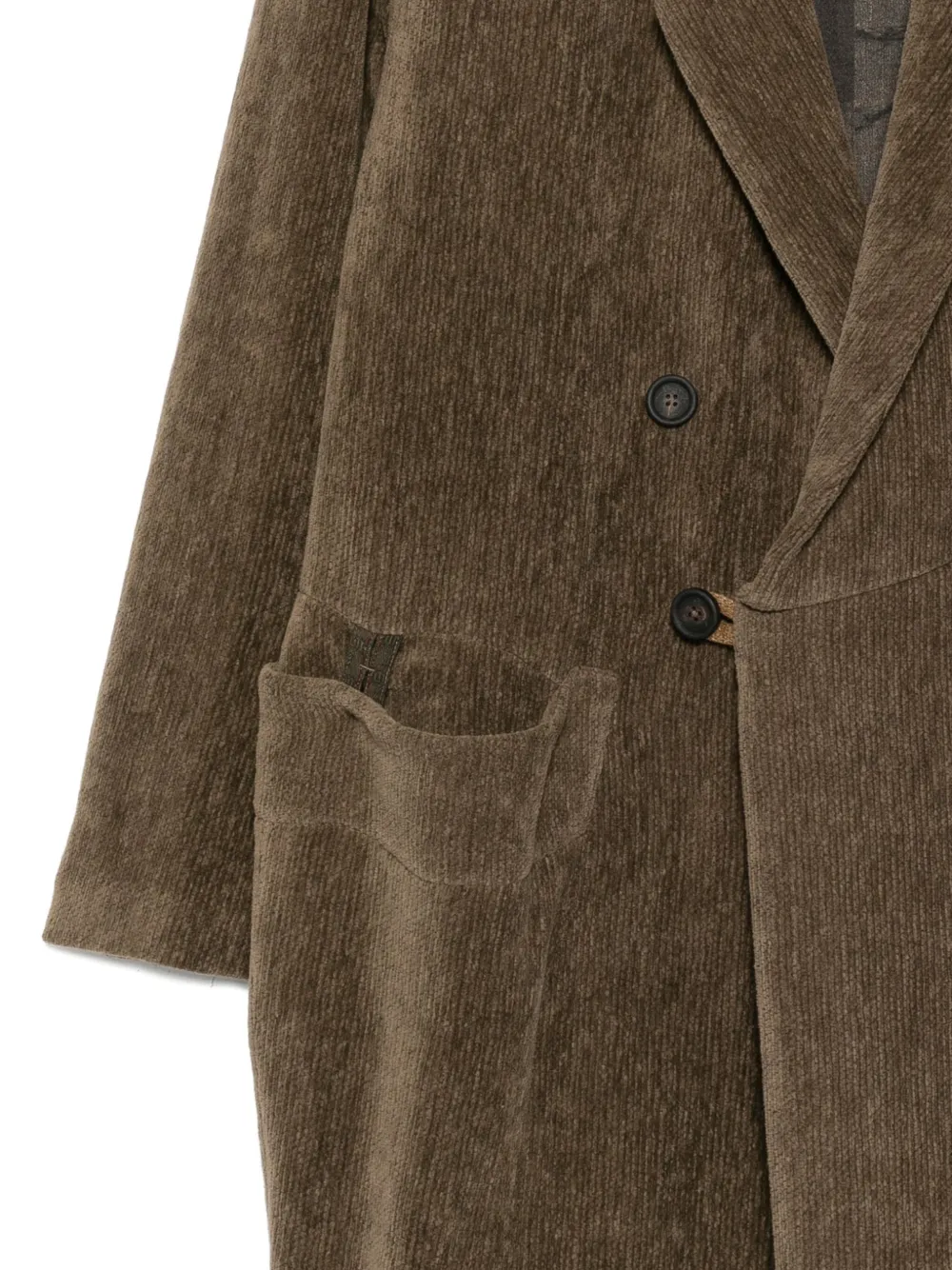 Ziggy Chen Double-breasted Coat In Brown