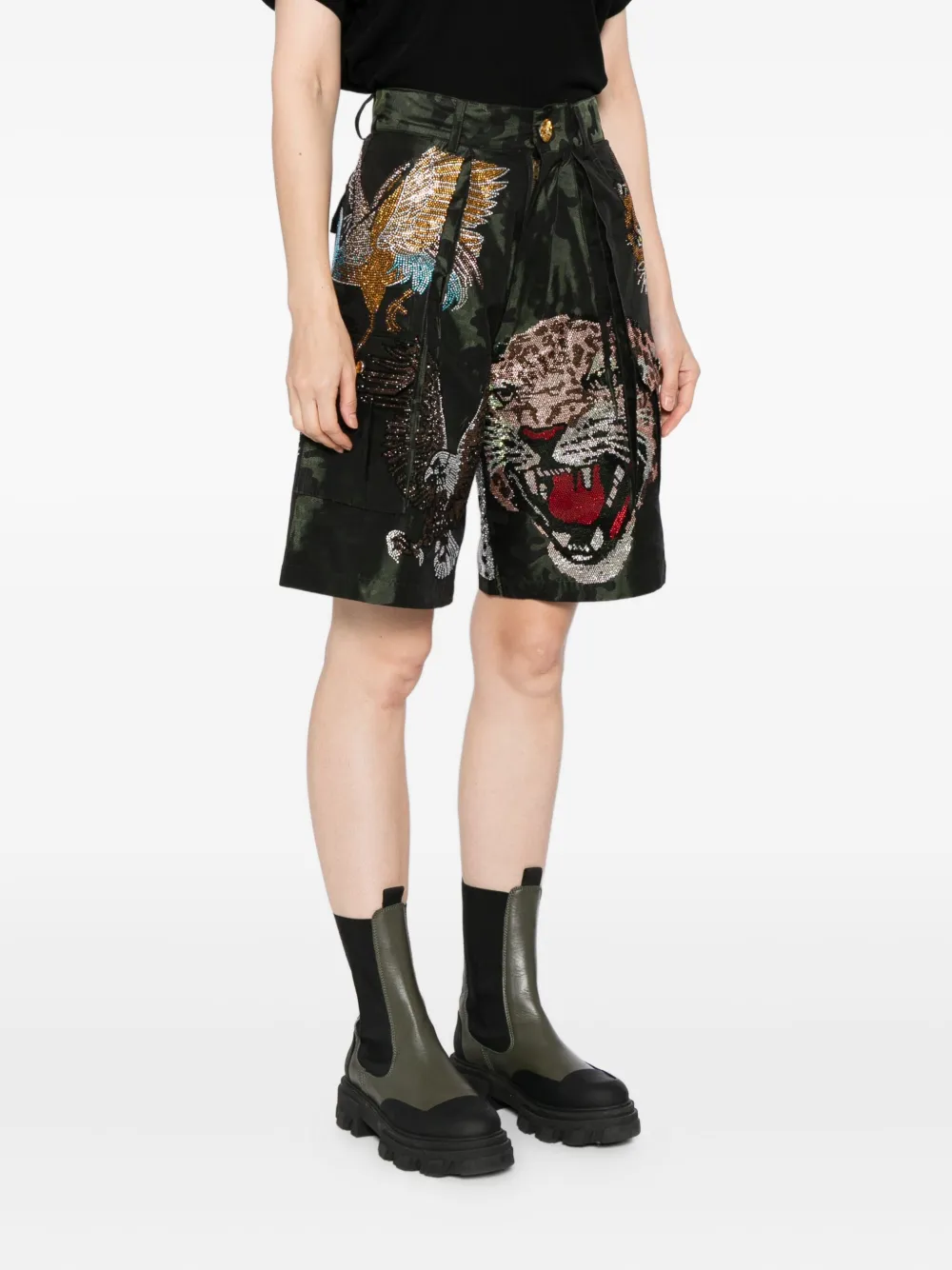  Penultimate Crystal-embellished Shorts - Green 