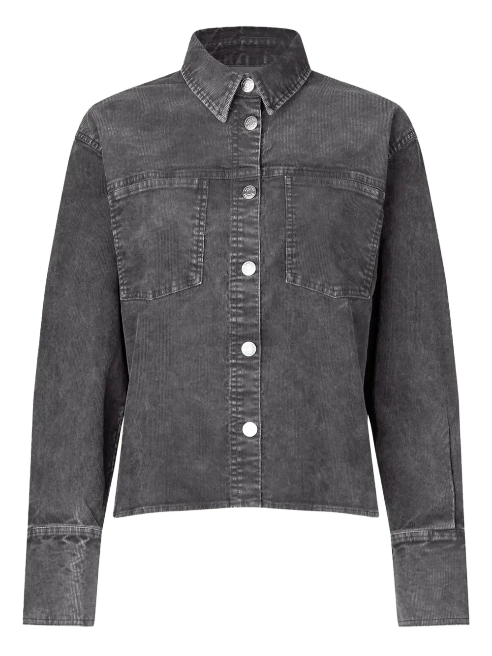 Samsoe & Samsoe Cropped Denim Jacket With Patch Pockets And Relaxed Fit In Gray