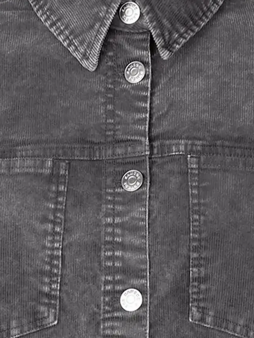 Samsoe & Samsoe Cropped Denim Jacket With Patch Pockets And Relaxed Fit In Gray