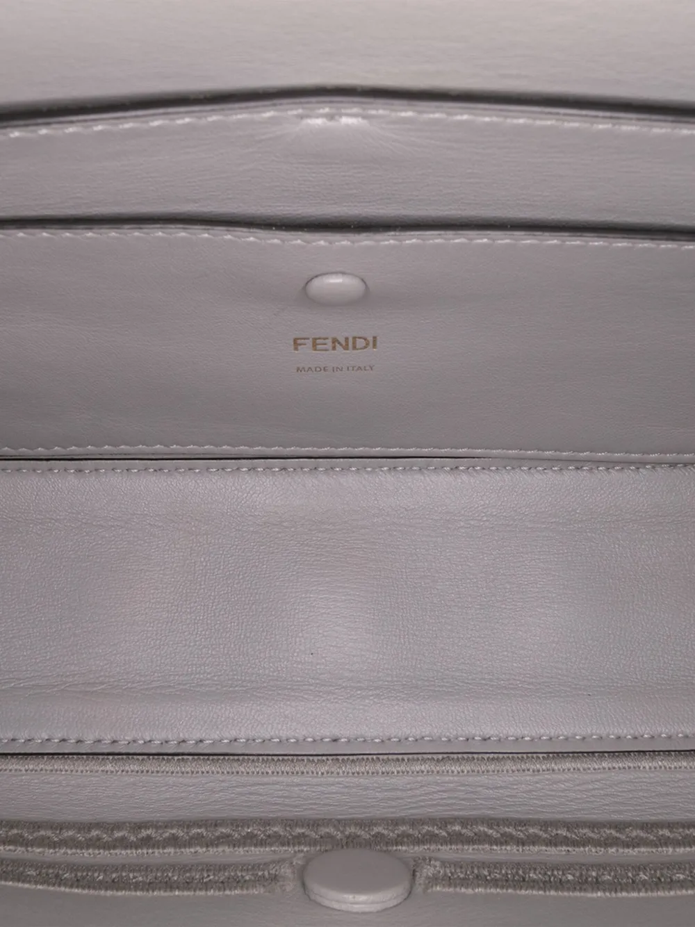 Pre-owned Fendi 2000-2010 Embroidered Lace Leather Baguette Chain Shoulder Bag In Gray