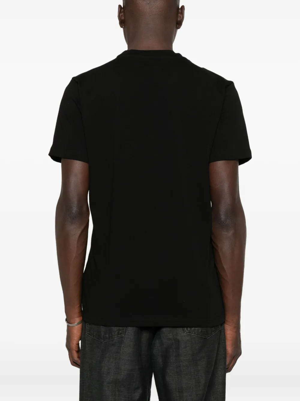 John Richmond Monochrome Graphic Print Black Cotton T-shirt In Black