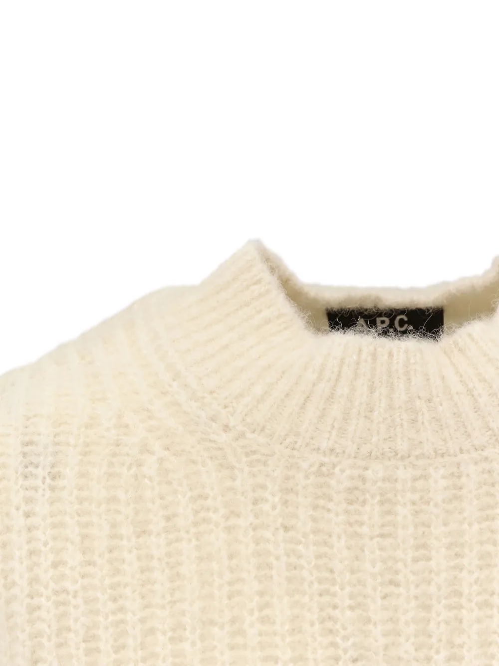 A.P.C. Geribbelde sweater met ronde hals Wit