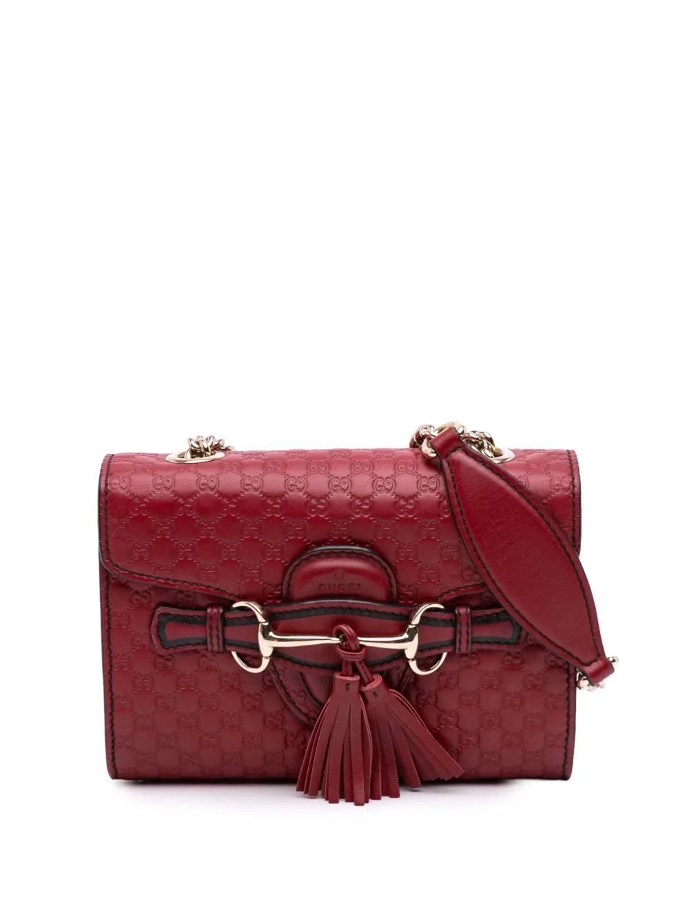 Gucci Pre-Owned 2016-2025 ミニ マイクログッチシマ エミリー ショルダーバッグ - レッド Gucci Pre-Owned 2016-2025 ミニ マイクログッチシマ エミリー ショルダーバッグ - レッド