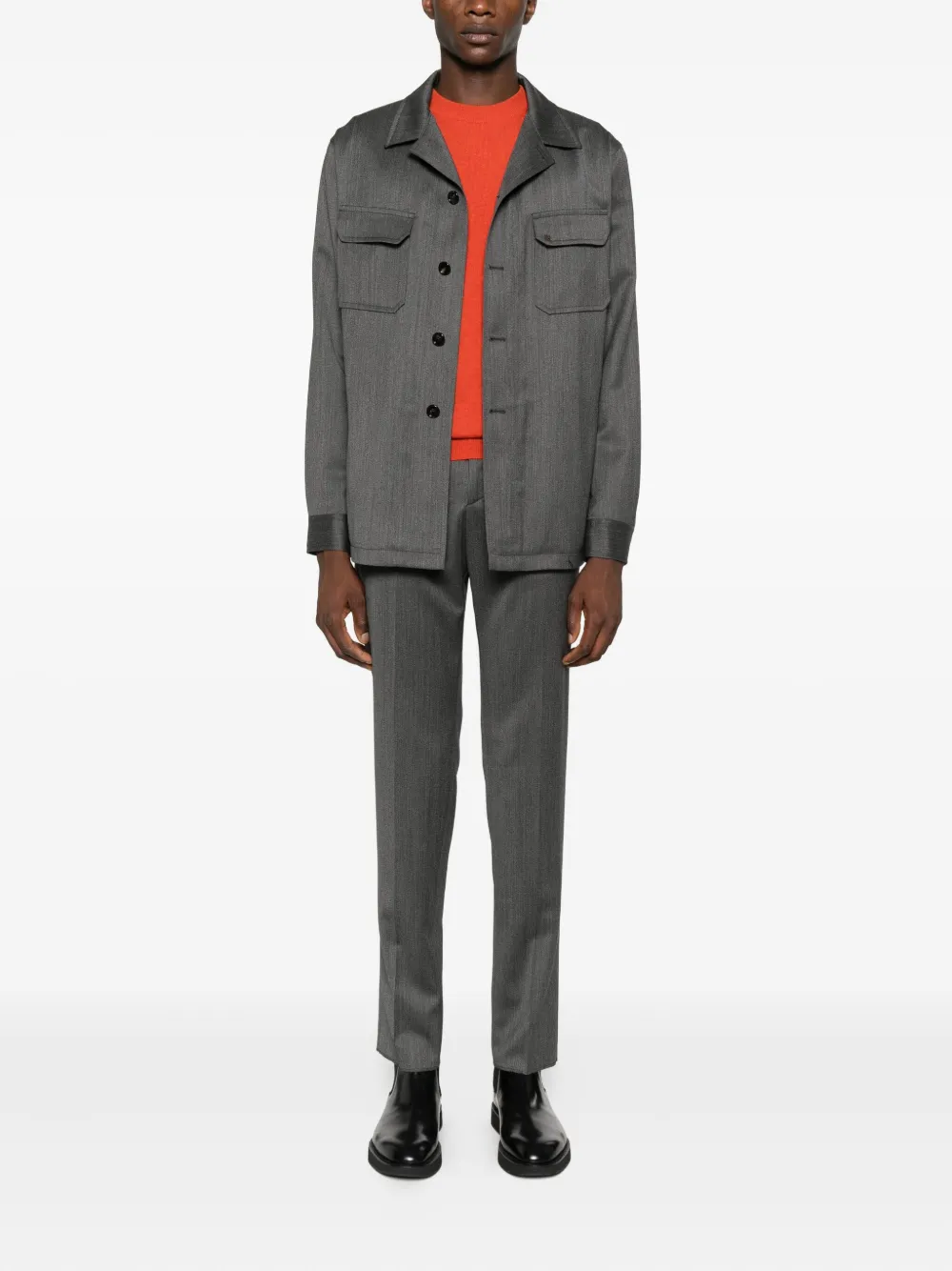 Tagliatore logo-appliqué shirt jacket | Shirt Jackets | Image 2