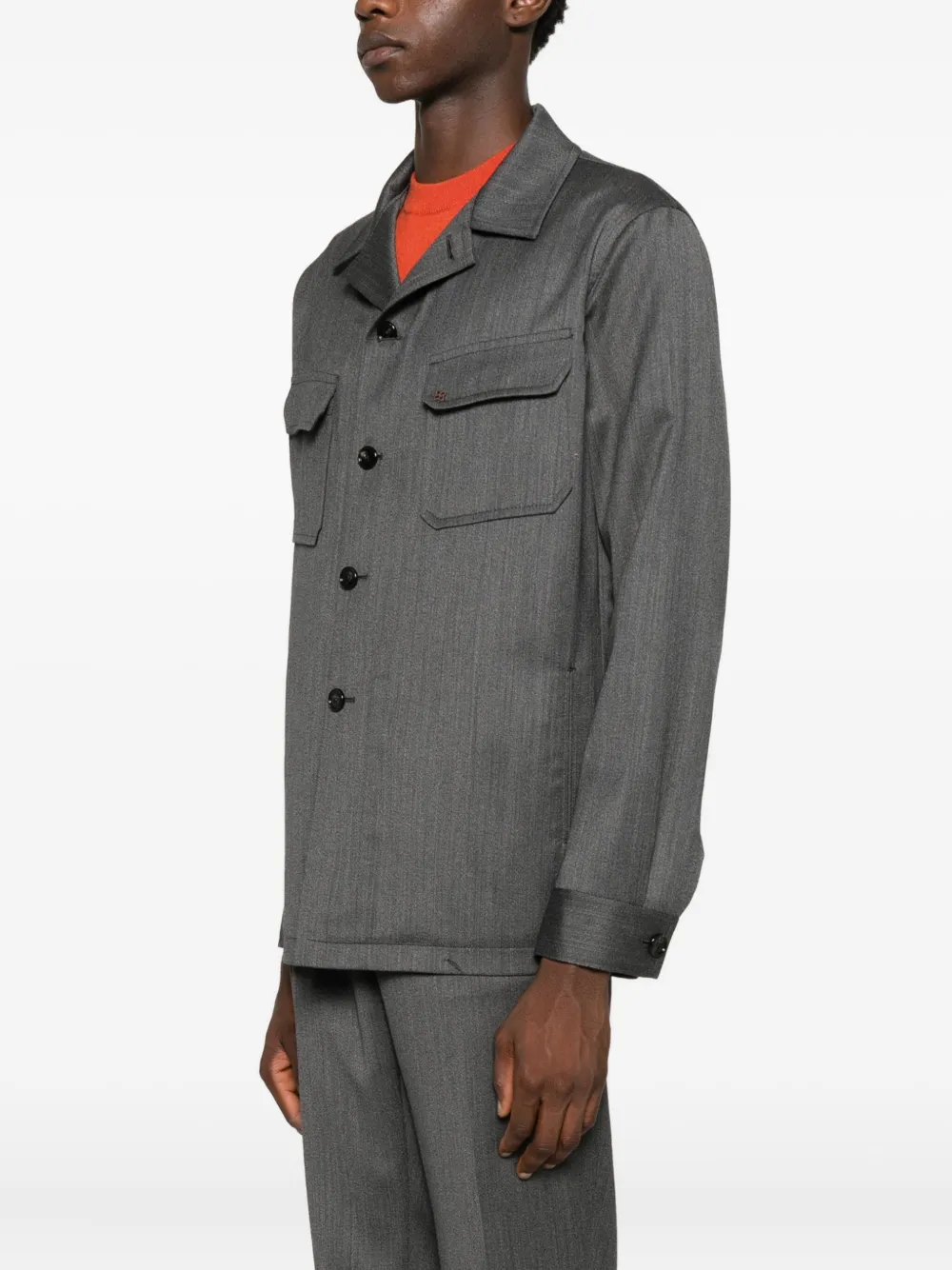 Tagliatore Shirtjack met logopatch Grijs