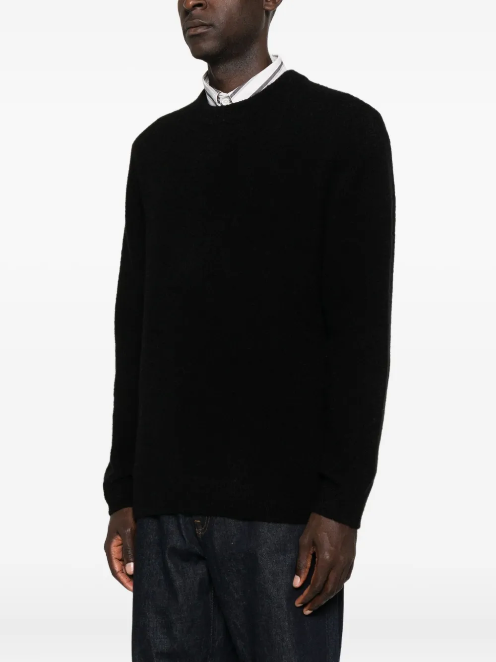 Soft Goat Crew-neck Sweater In Black