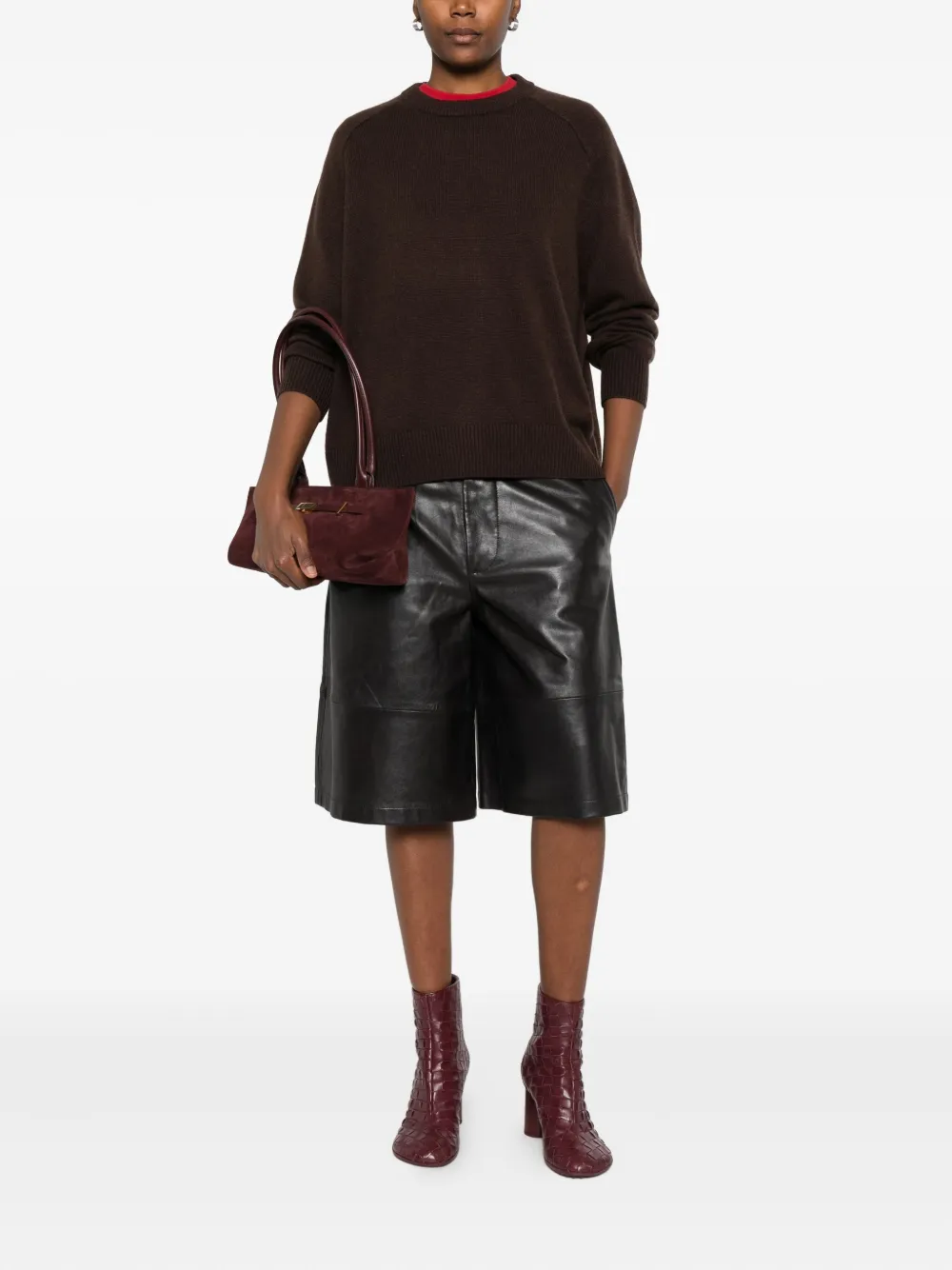 Soft Goat Cashmere Sweater In Brown