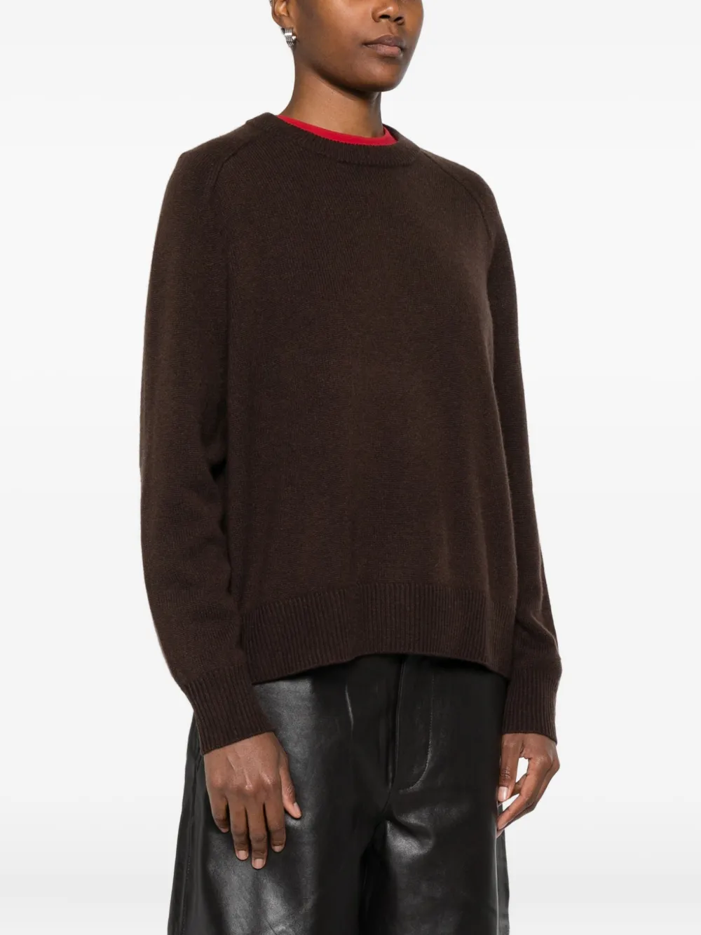 Soft Goat Cashmere Sweater In Brown