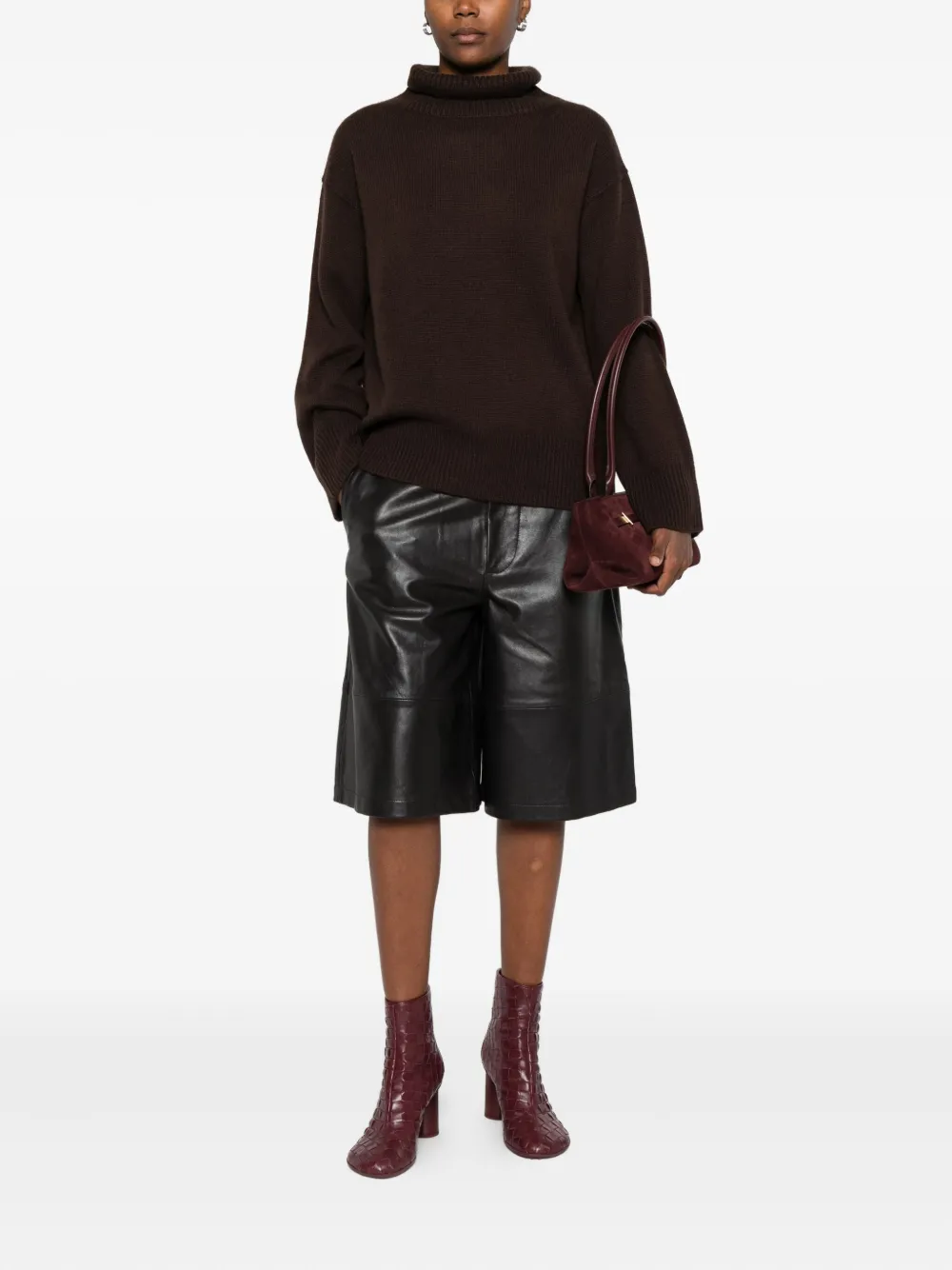 Soft Goat Cashmere Sweater In Brown