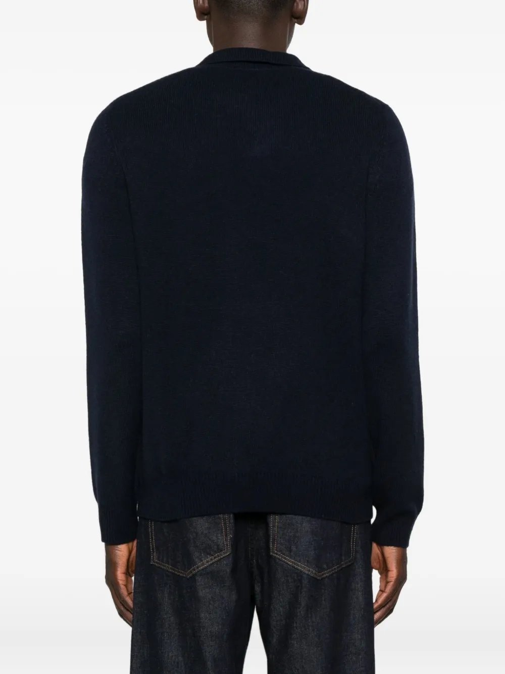 Soft Goat Cashmere Polo Sweater In Blue