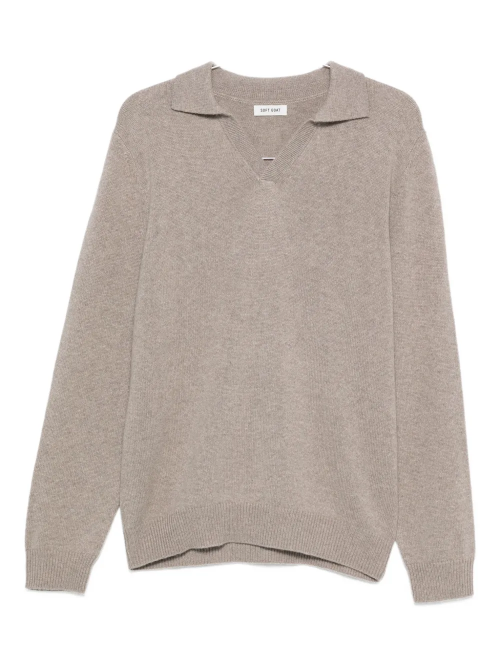 Soft Goat polo-collar sweater - ニュートラル Soft Goat polo-collar sweater - ニュートラル