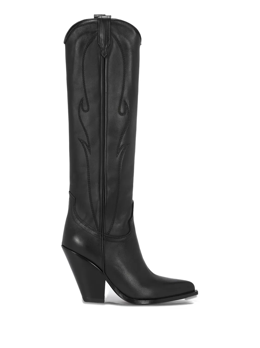 Sonora 90mm leather embroidered cowboy boots Black