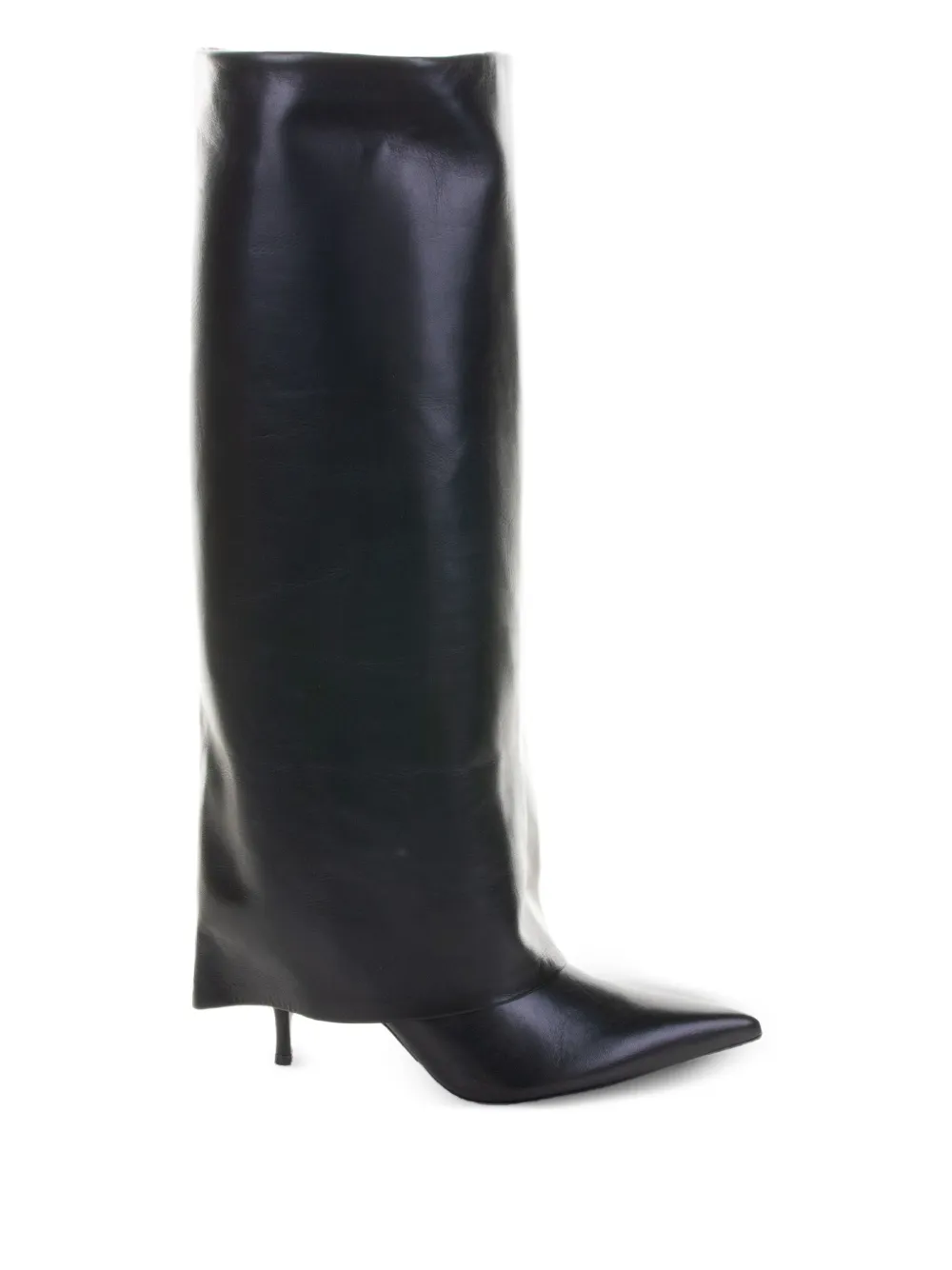 GUGLIELMO ROTTA 80 mm Ahliana leren knielaarzen Zwart