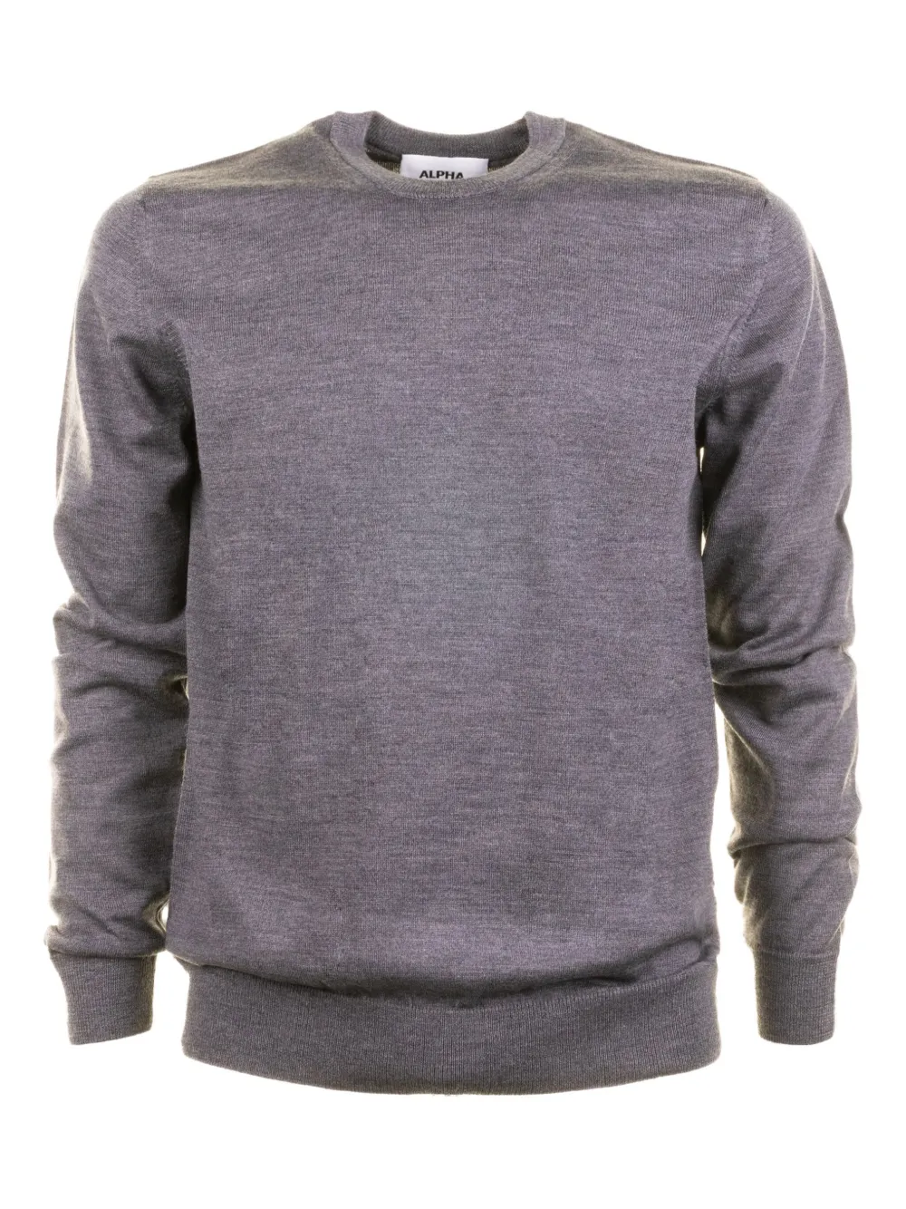 Alpha Studio Crew-neck Long-sleeve Sweater In Gray
