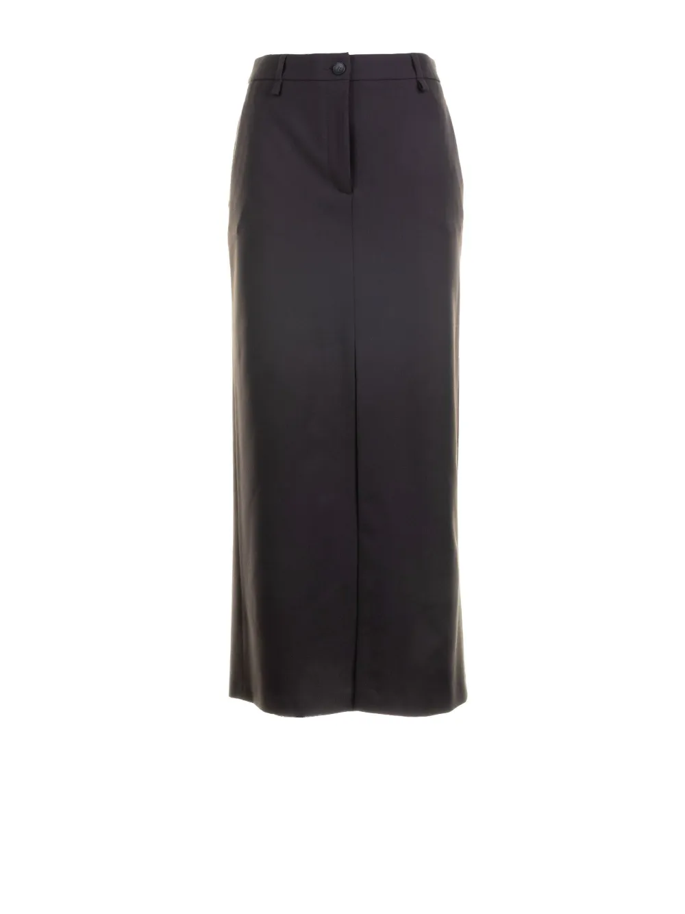 Seventy Straight-hem Button-fastening Midi Skirt In Black
