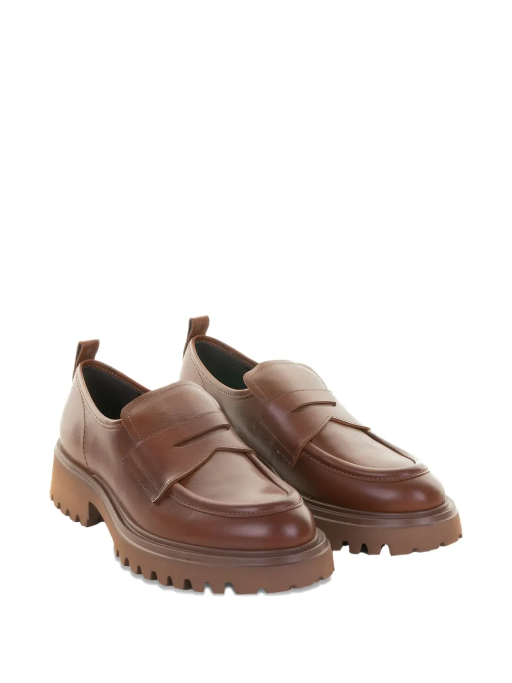 GUGLIELMO ROTTA Leren penny loafers - Bruin