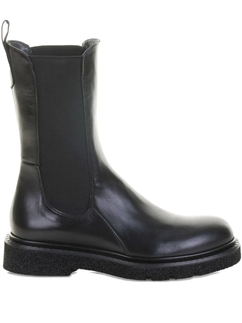 GUGLIELMO ROTTA elastic-panels leather chelsea boots Black