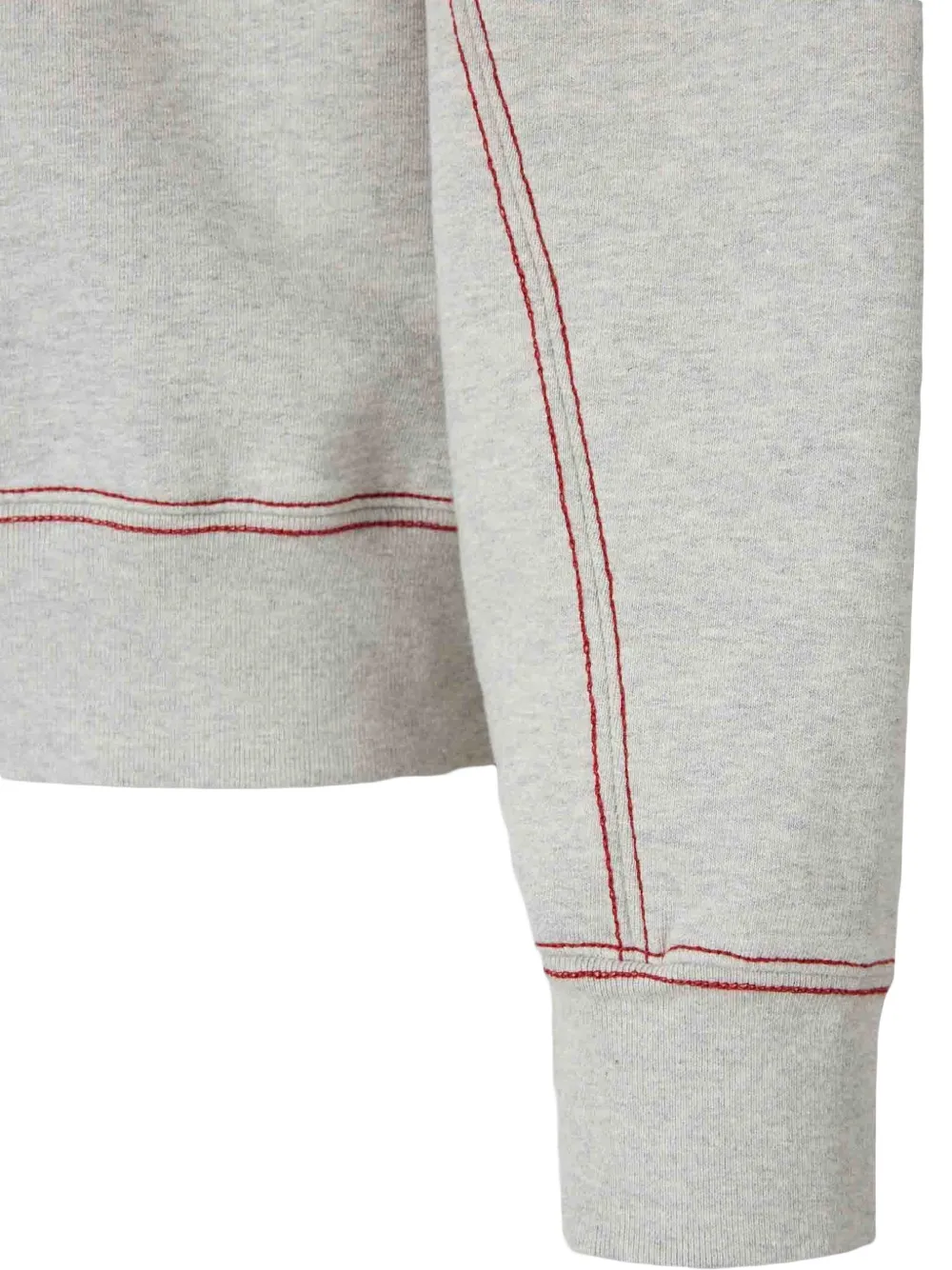 Carrer Sweater met geborduurd detail en ronde hals Grijs