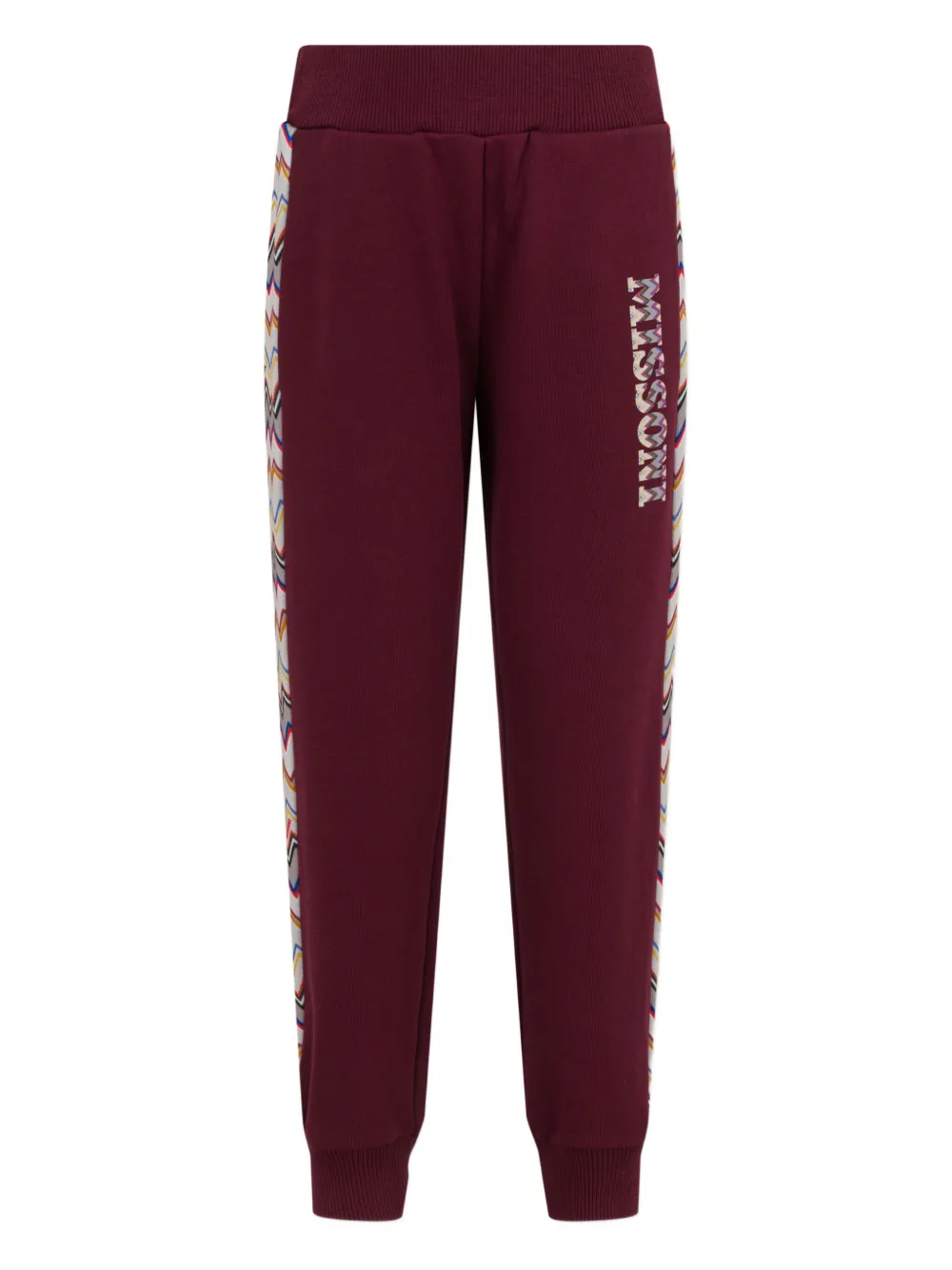 Missoni Kids zigzag-pattern logo-detail trousers - Viola