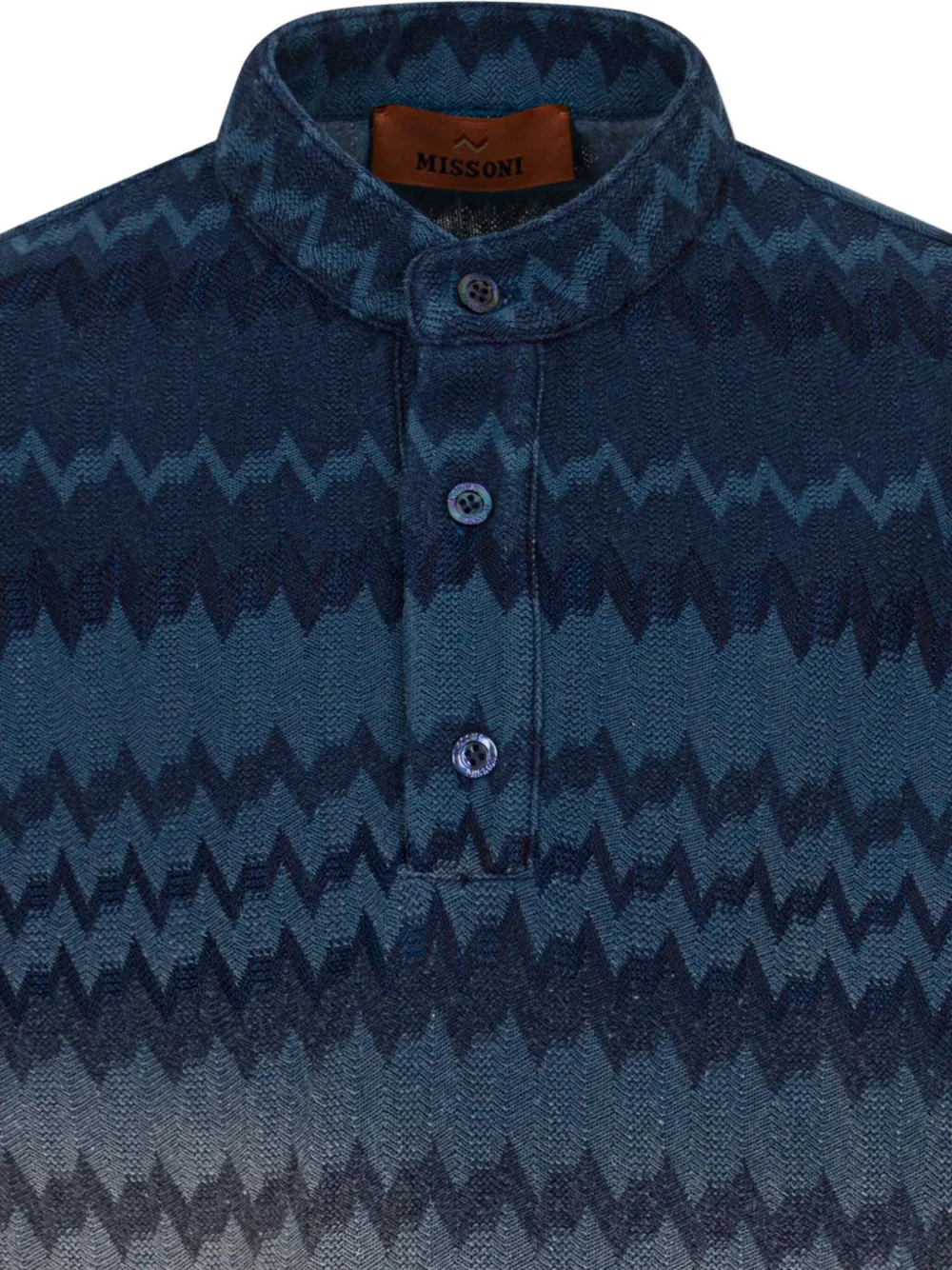 Missoni Kids Top met zigzagpatroon en knopen Blauw