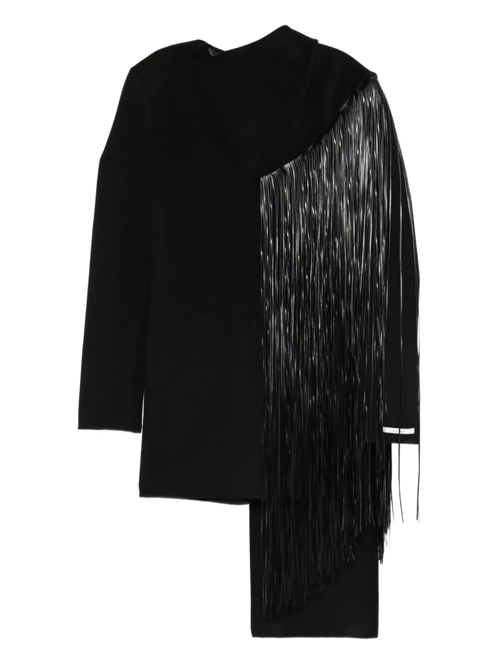 Sportmax fringed-detail panelled dress - Nero