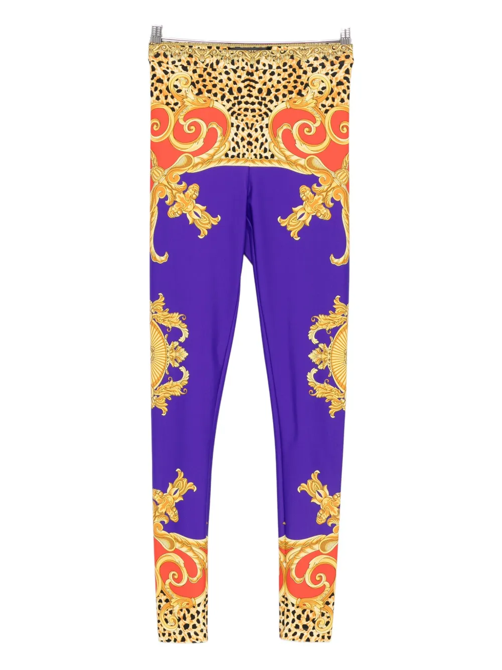Versace Cheetah Barocco Leggings In Gold