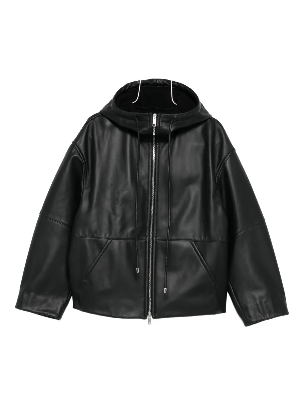 Sportmax Hooded Zip-up Jacket In Black