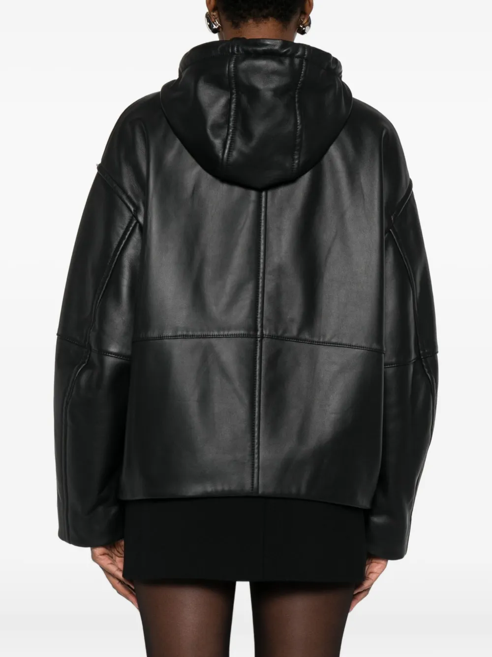 Sportmax Hooded Zip-up Jacket In Black