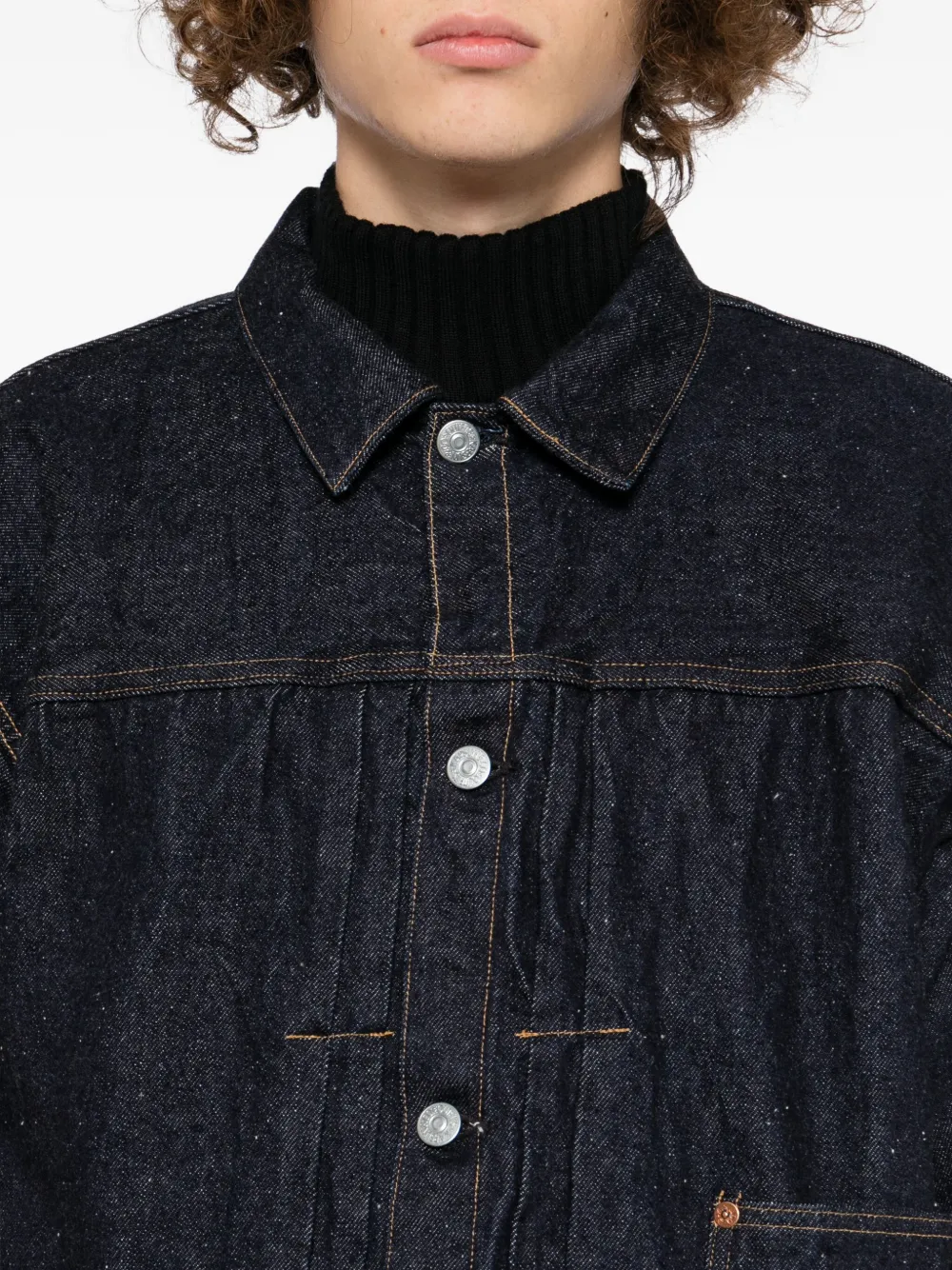 Kaptain Sunshine Cotton Denim Jacket In Blue