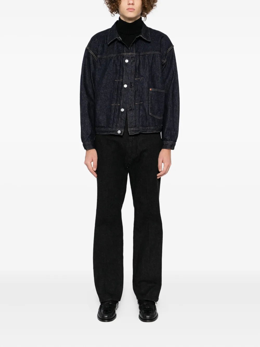 Kaptain Sunshine Cotton Denim Jacket In Blue