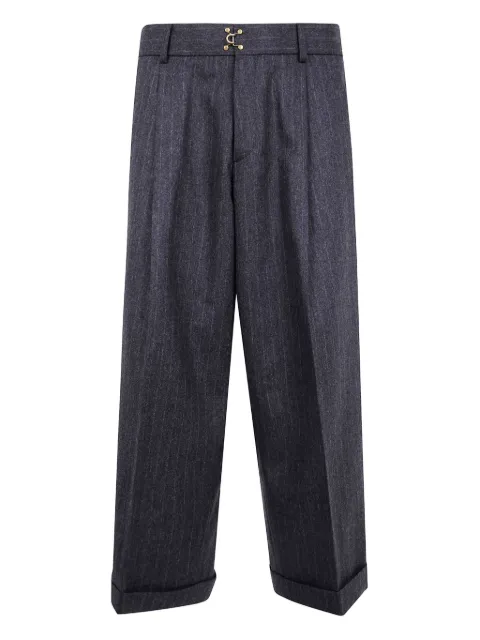 Kolor pinstriped buckled trousers