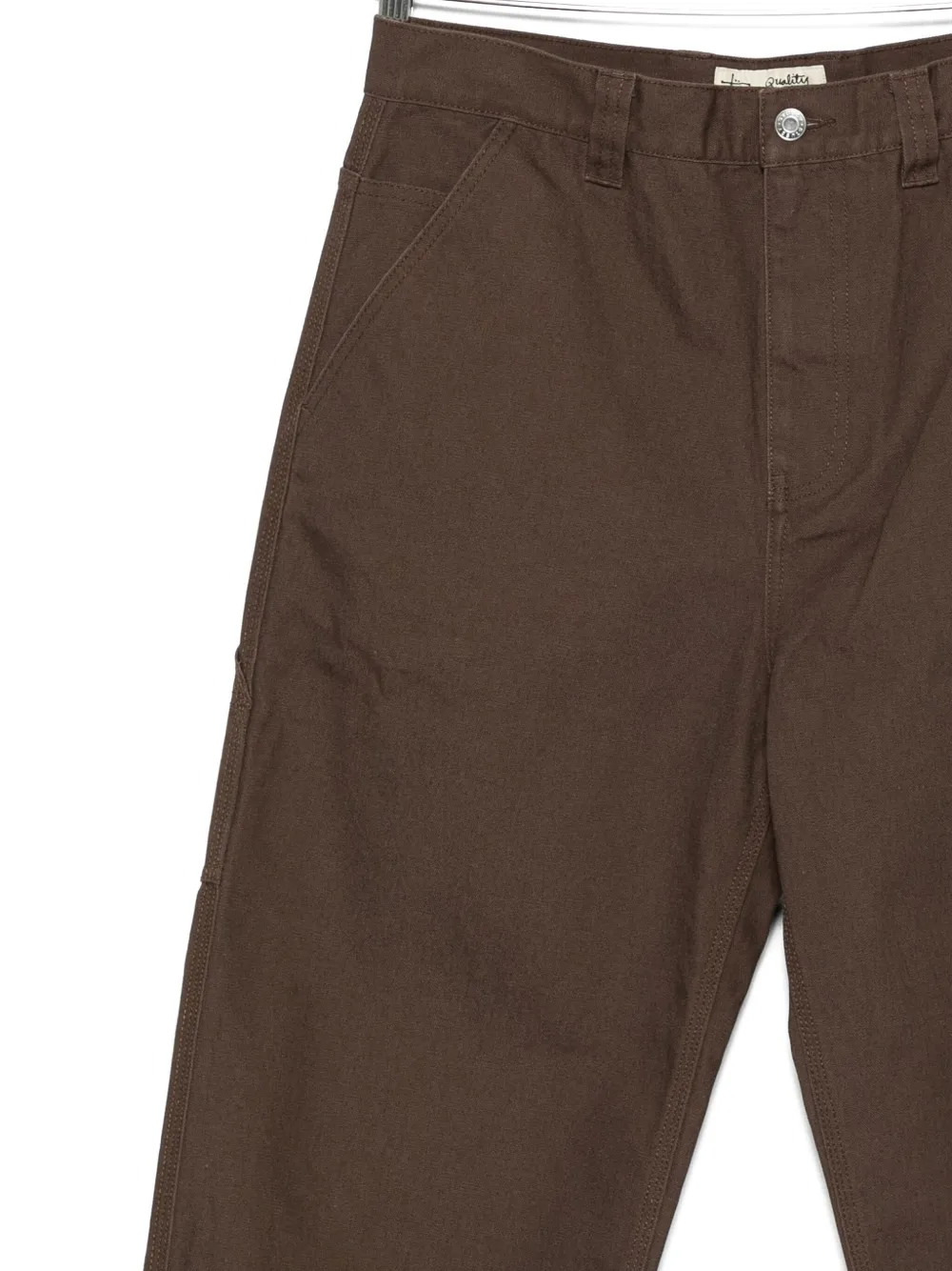 Stussy Logo-patch Pants In Brown