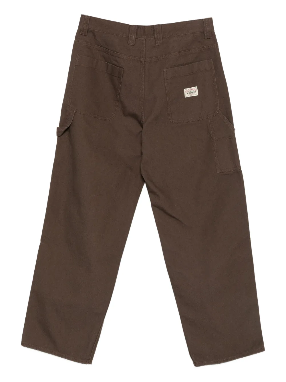 Stussy Logo-patch Pants In Brown