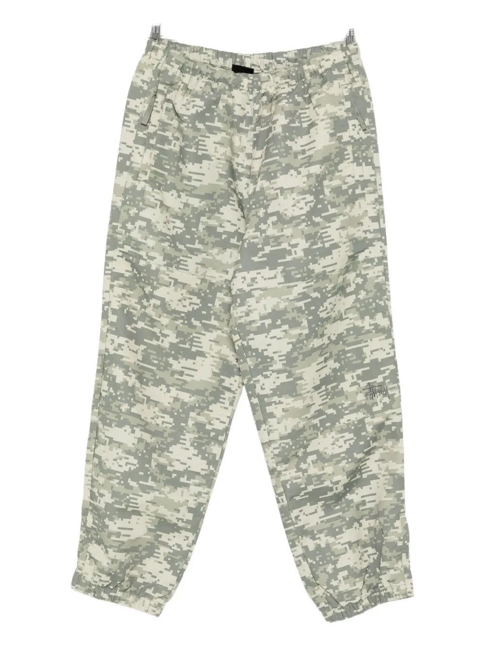 Stussy Elasticated-waistband Camouflage Pants In Gray