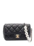 CHANEL Pre-Owned 2019 Small Quilted Lambskin My Precious Pearls Chain Flap crossbody bag - Black