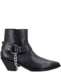Junya Watanabe snake-print boots - Black