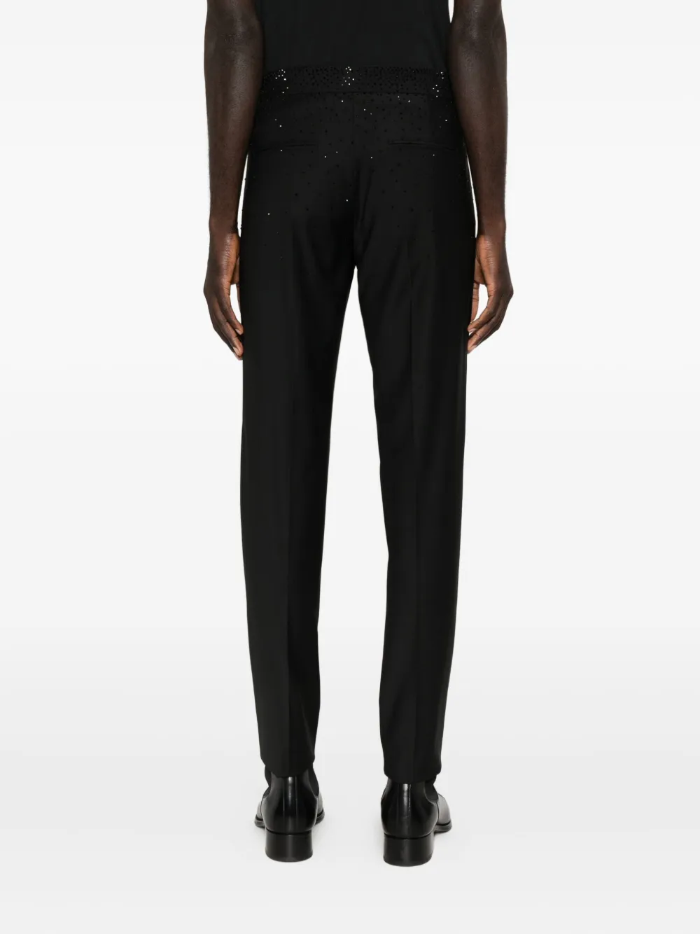 Patrizia Pepe Rhinestone-embellished Trousers In Animal Print