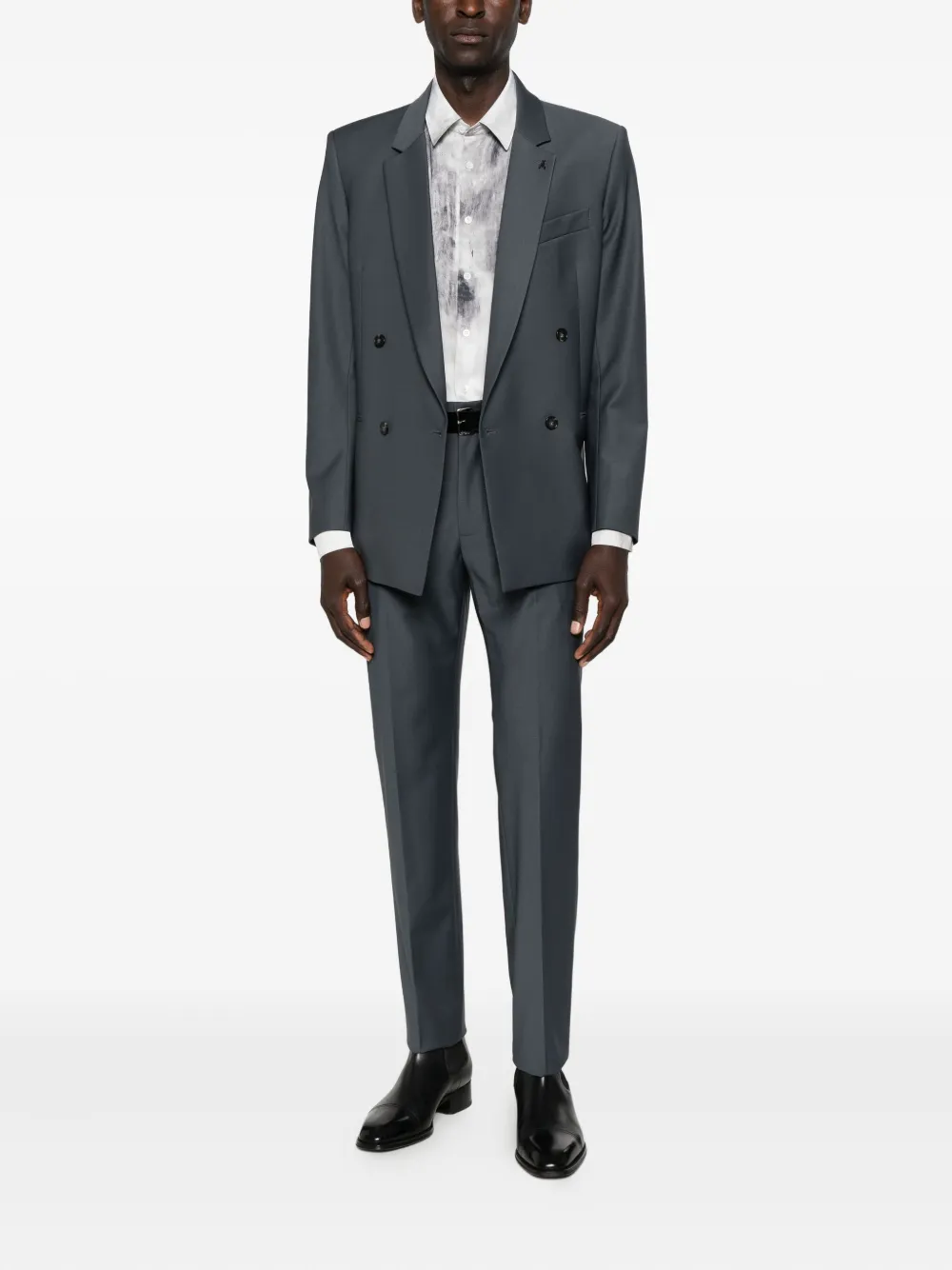 Patrizia Pepe Double-breasted Blazer In Gray