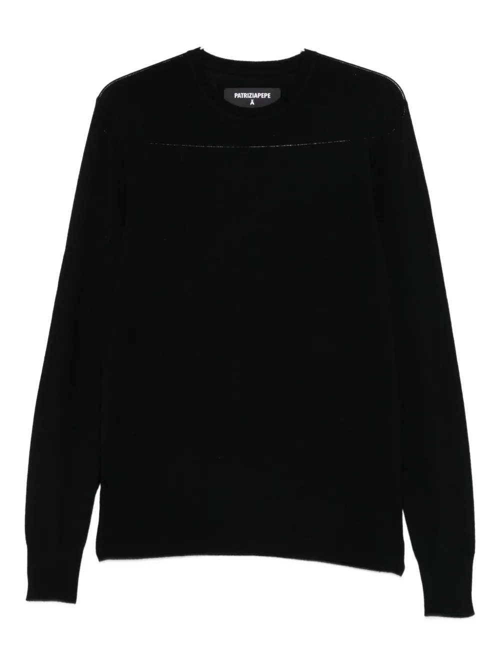 Patrizia Pepe Crew-neck Sweater In Black